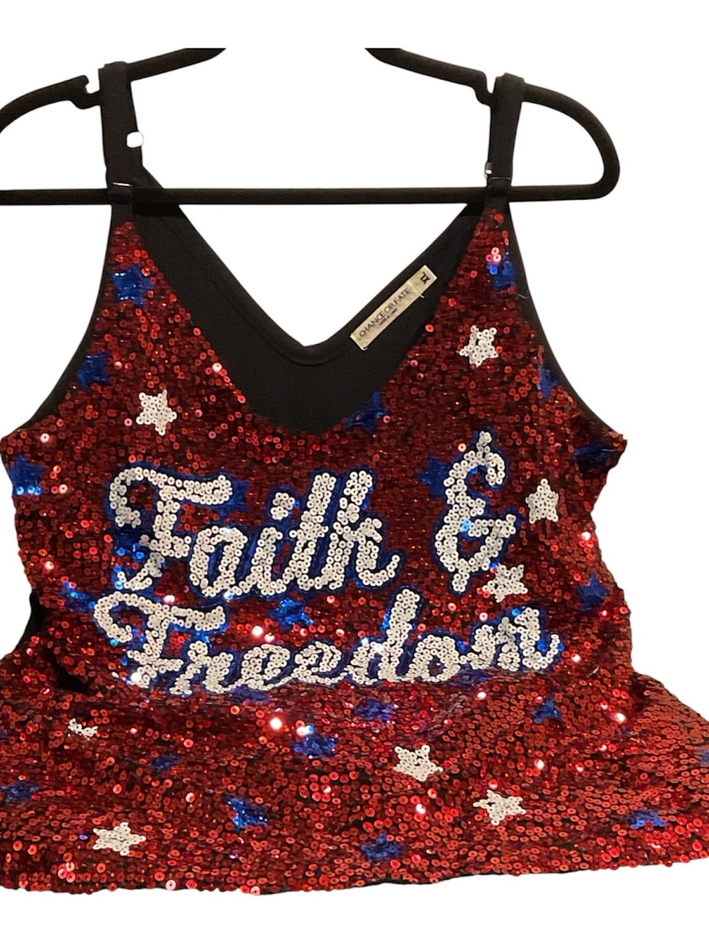 Women’s shimmer red top